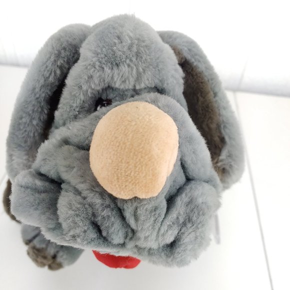 Vintage Ganz Bros Gray Wrinkles Plush 12" Stuffed Animal 1985 Puppy Dog - Picture 2 of 11